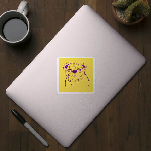 English Bulldog (Yellow and Purple) by illucalliart